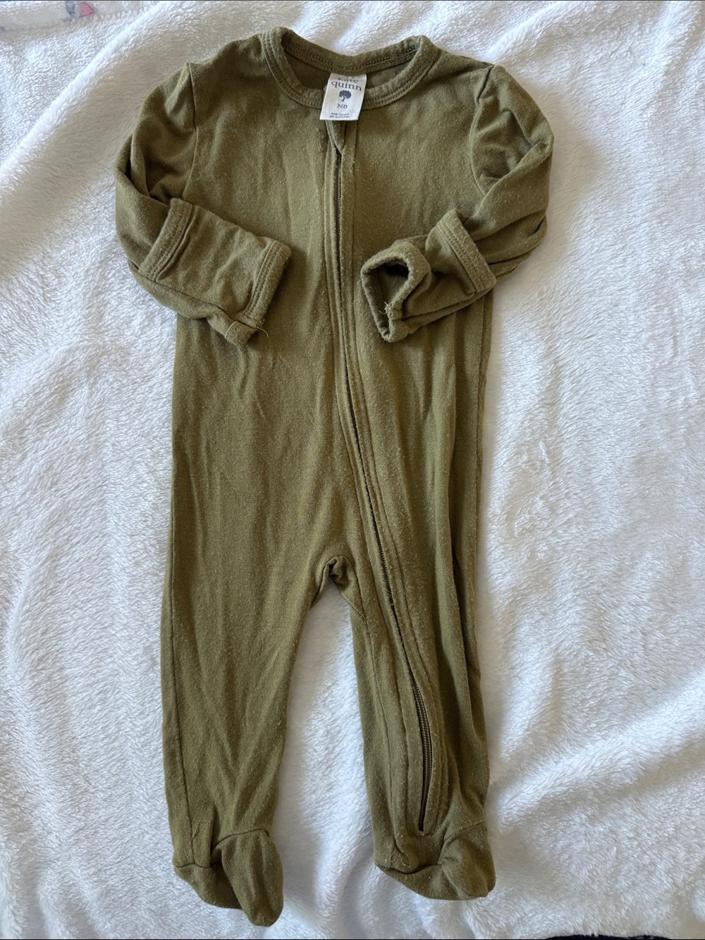 kate quinn Olive Footed One-Piece Zipper Pajama